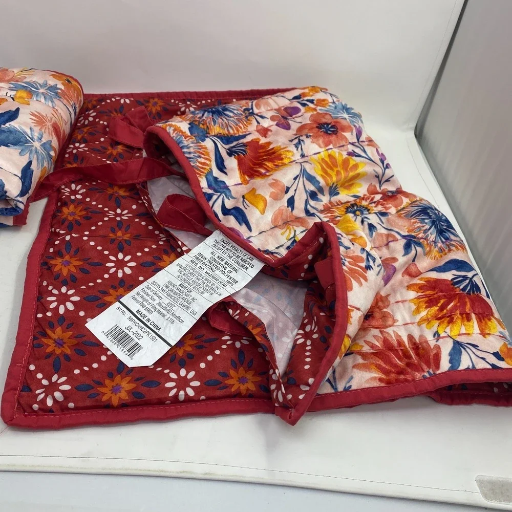 The Pioneer Woman Fluttering Fancies Standard‎ Pillow Sham Pair Coral Floral